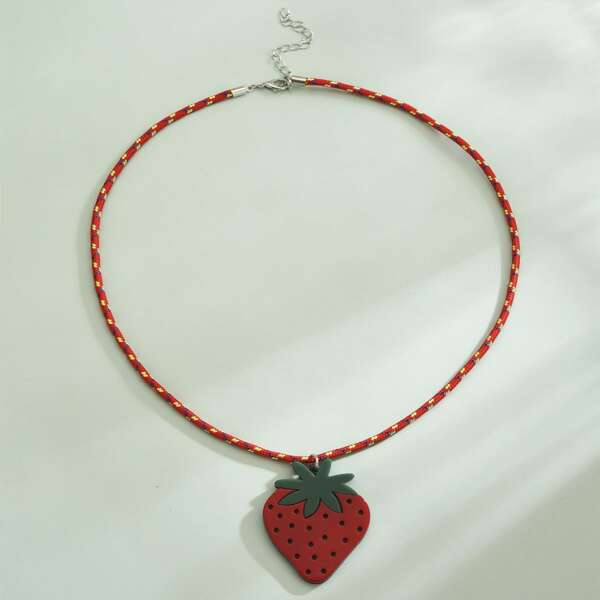 

Fruit Charm Necklace, Multicolor