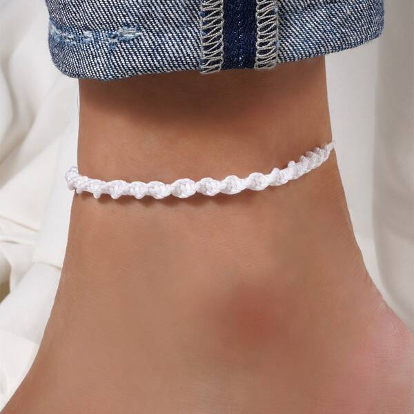 

1pc Solid Anklet, White