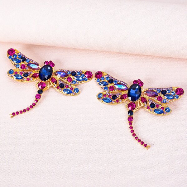 

Rhinestone Dragonfly Decor Stud Earrings, Blue