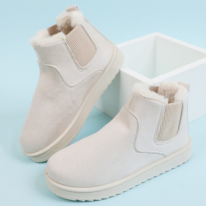 

Minimalist Slip-On Snow Boots, Beige