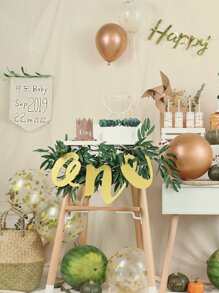 1入組派對橫幅閃光金色字母設計紙拉旗適合派對假期