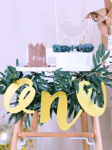 1入組派對橫幅閃光金色字母設計紙拉旗適合派對假期