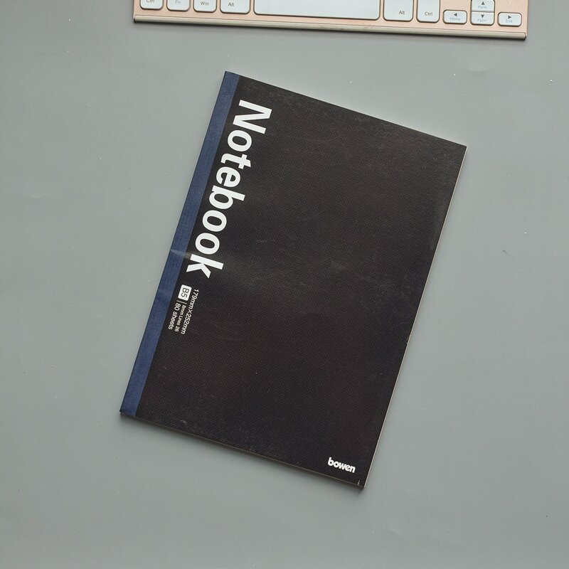 

1pc Letter Graphic Cover Notebook, Black