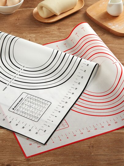 1pc Platinum Silicone Kneading Mat, Random Red Or Black Color