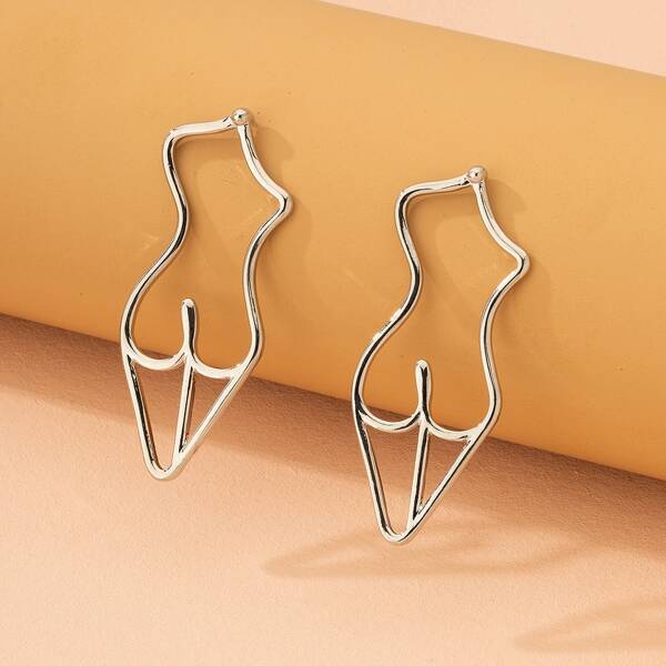 

Minimalist Drop Earrings, Silver