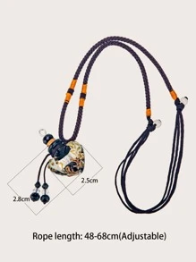 玻璃瓶子裝飾編織項鍊 - 彩色 - 查看 4