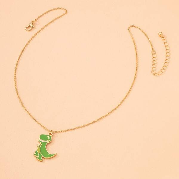 

Dinosaur Charm Necklace, Gold