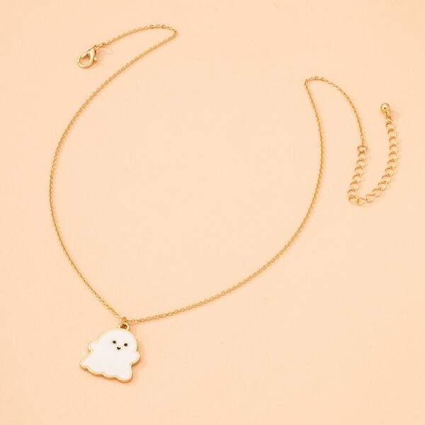 

Ghost Charm Necklace, Gold