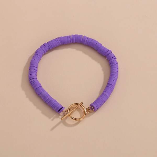 

Soft Clay Beaded Bracelet, Purple