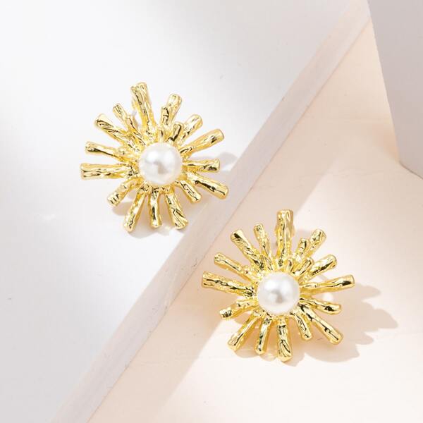 

Faux Pearl Decor Stud Earrings, Multicolor