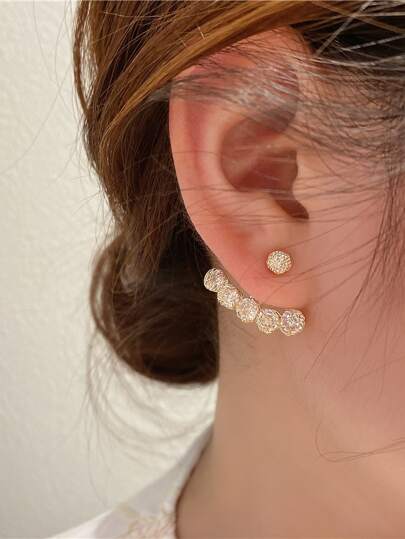 Andkiss 方晶鋯石裝飾耳夾