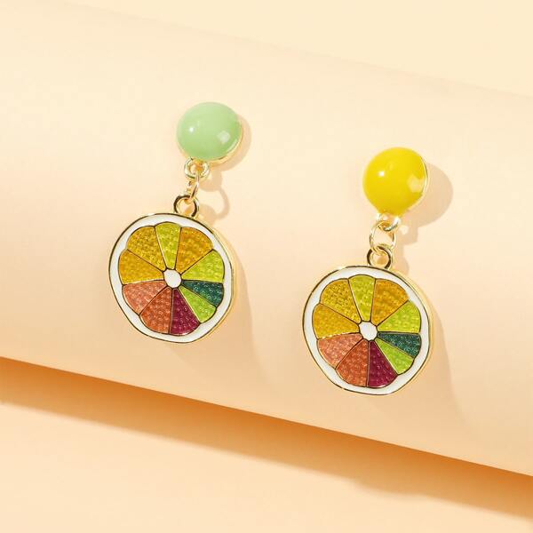 

Lemon Design Drop Earrings, Multicolor