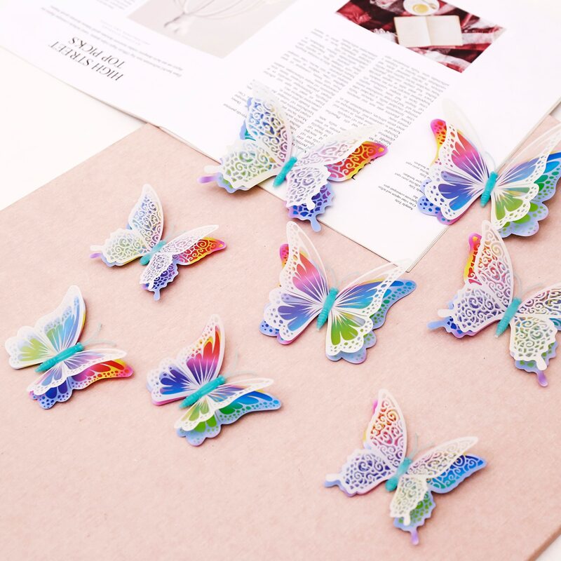 

12pcs 3D Butterfly Sticker, Multicolor
