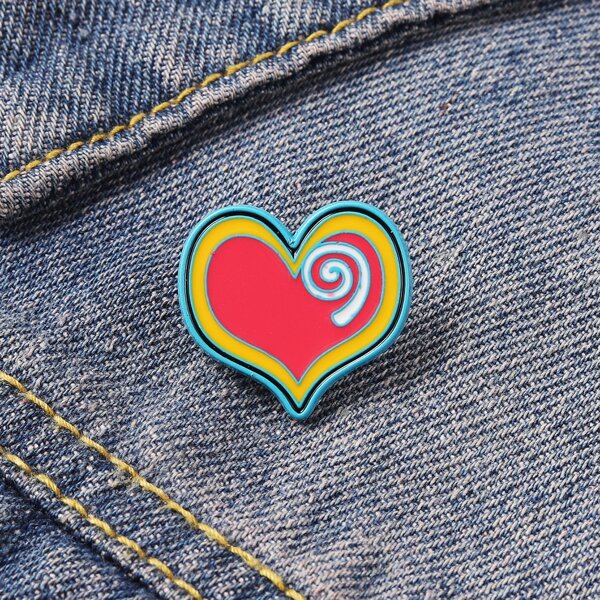 

Heart Shaped Brooch, Multicolor