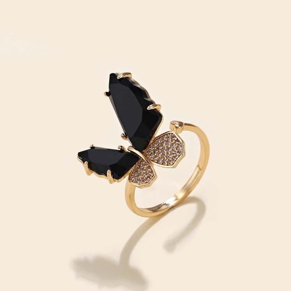 

Zircon Butterfly Ring, Gold