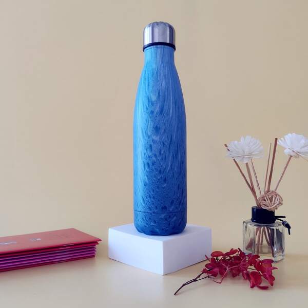 

1pc Wood Grain Vacuum Cup, Blue