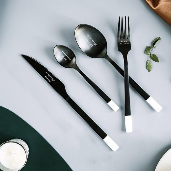 

4pcs Stainless Steel Cutlery Set, Multicolor