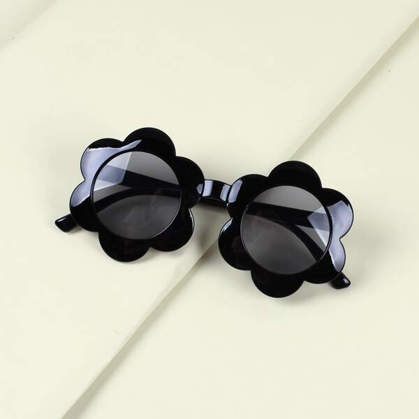 

Toddler Kids Flower Frame Sunglasses, Black
