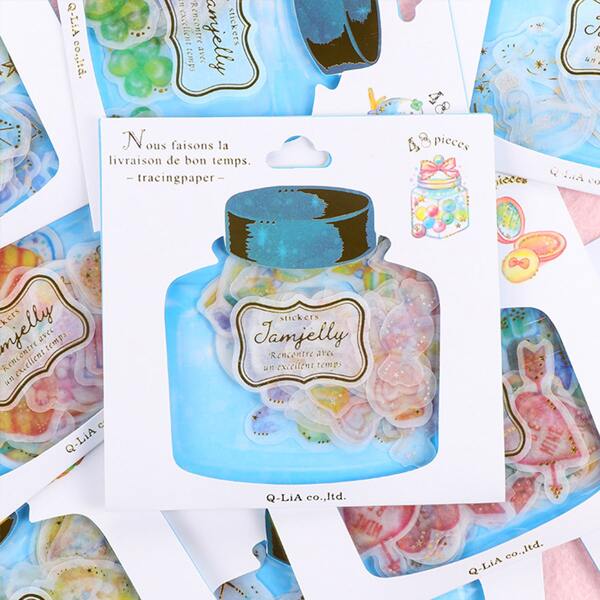 

1pack Random Hot Stamping Sticker, Multicolor