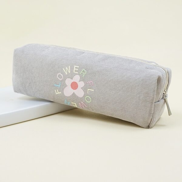 

Flower Print Pencil Case, Light grey