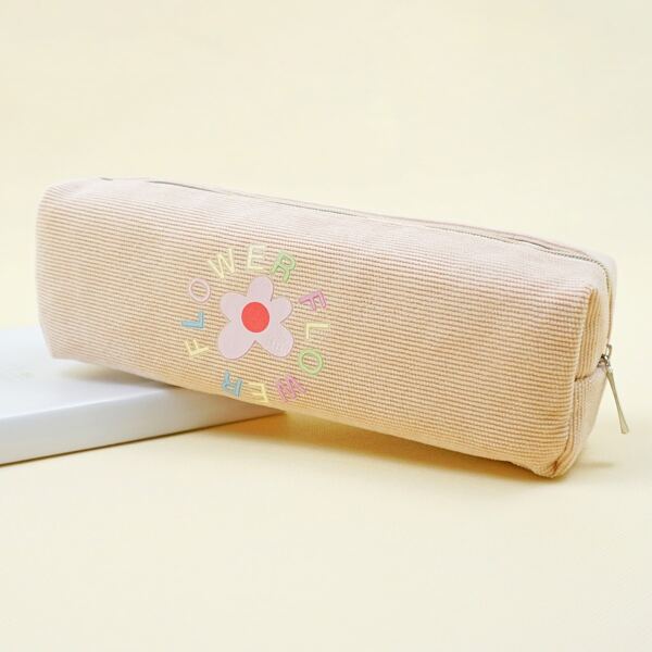 

Flower Print Pencil Case, Apricot