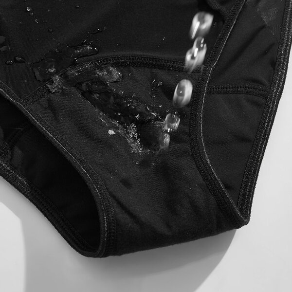 

Contrast Mesh Leakproof Panty, Black