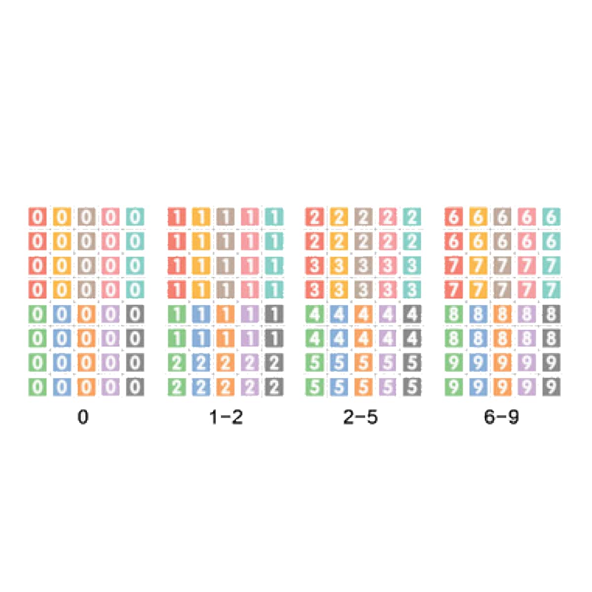 

8pcs Alphabet & Digital Graphic Sticker, Multicolor