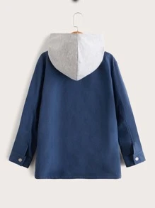 SHEIN Niños Abrigo con capucha de manga raglán - Multicolor - Ver 2