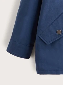 SHEIN Niños Abrigo con capucha de manga raglán - Multicolor - Ver 3