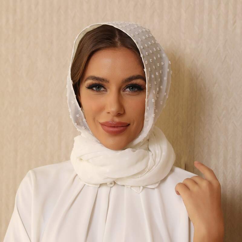 

Solid Chiffon Scarf, White