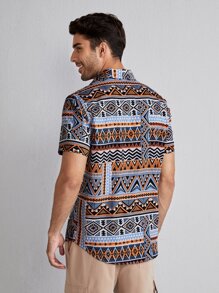 GENTILAND Men Geo Print Shirt - Multicolor - View 2