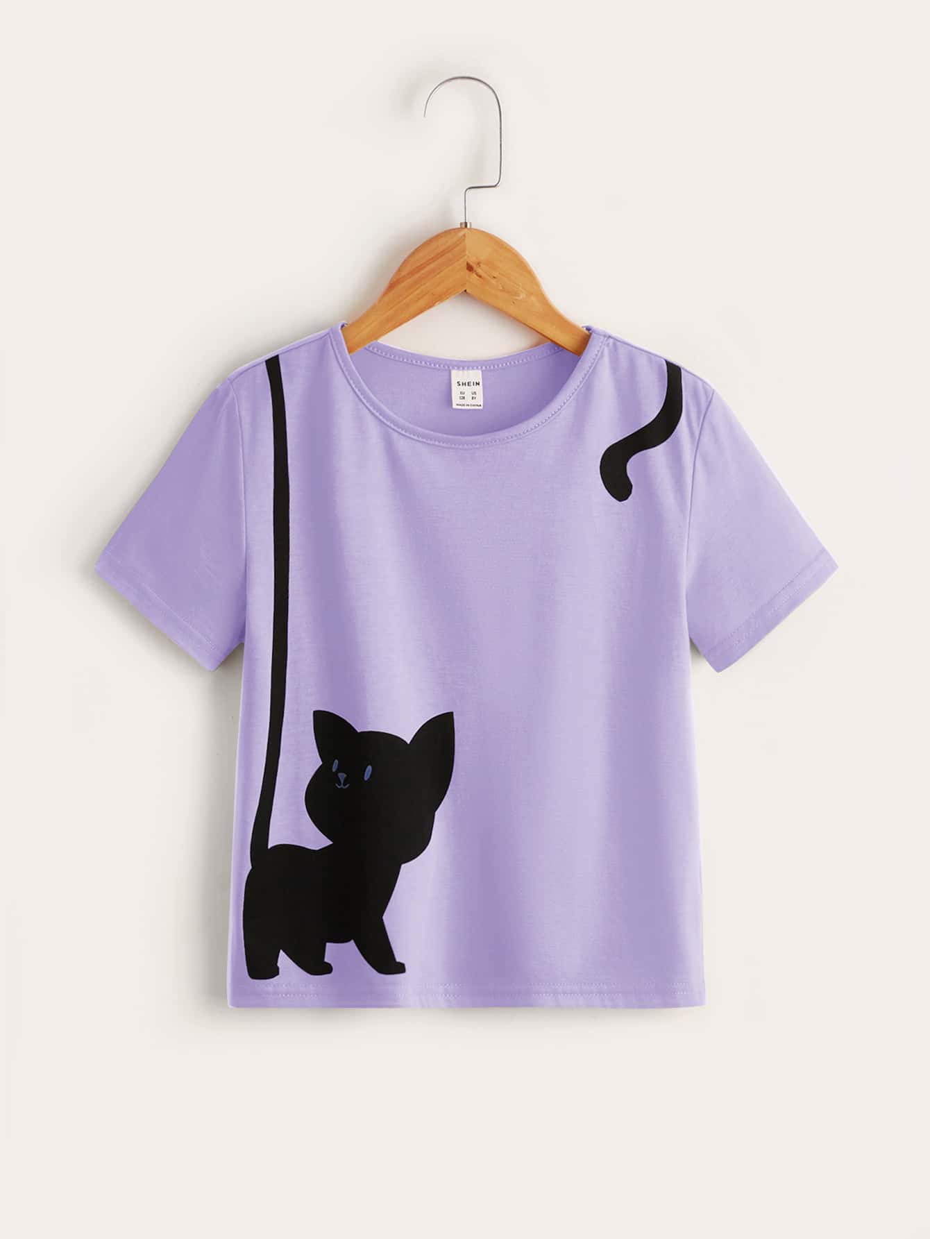 SHEIN Tops con gái Hoạt hình Giải trí - Màu Lilac Tím - Xem 1