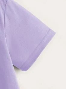 SHEIN Tops con gái Hoạt hình Giải trí - Màu Lilac Tím - Xem 4