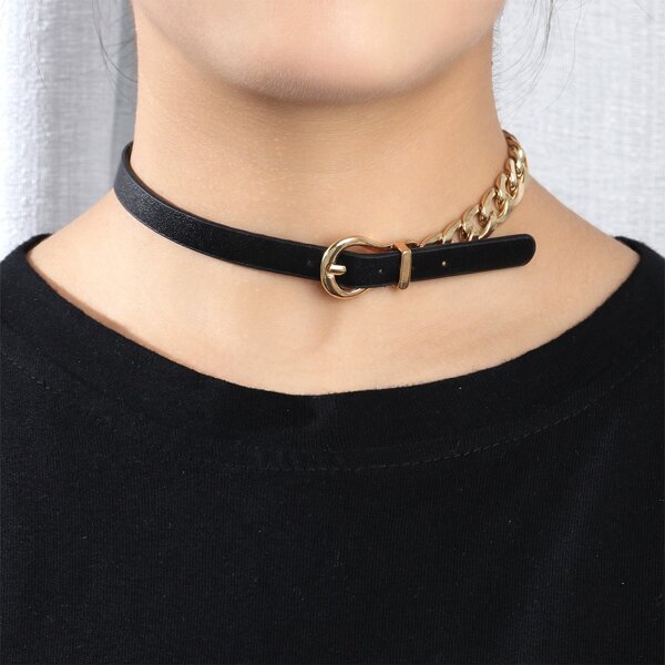 

PU Decor Choker, Black