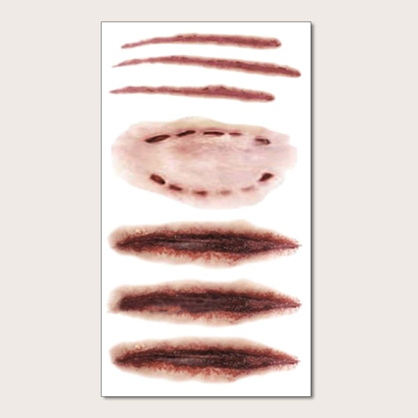 

1sheet Halloween Scar Pattern Tattoo Sticker, Red