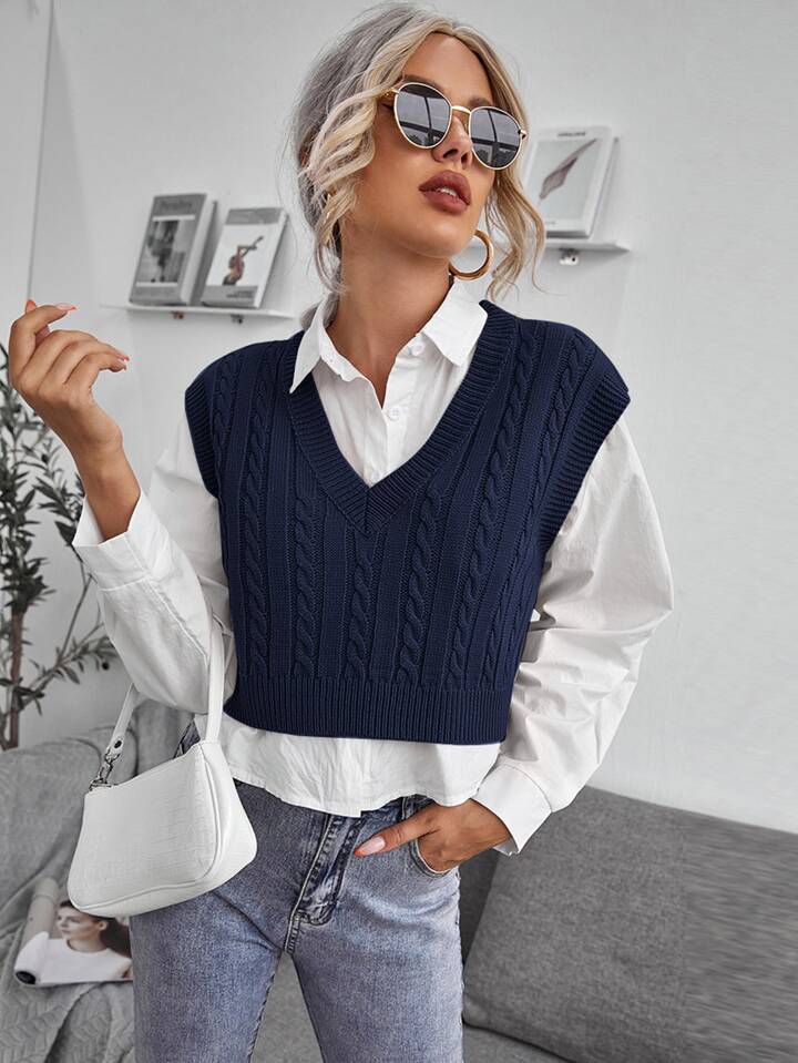 Cómo Combinar Jersey Chaleco Gris Moosta Chaleco Chaleco Tejido