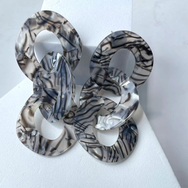 

Chain Design Drop Earrings, Multicolor