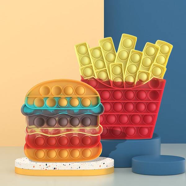 

2pcs Hamburger&Fries Push Pop Bubble, Multicolor