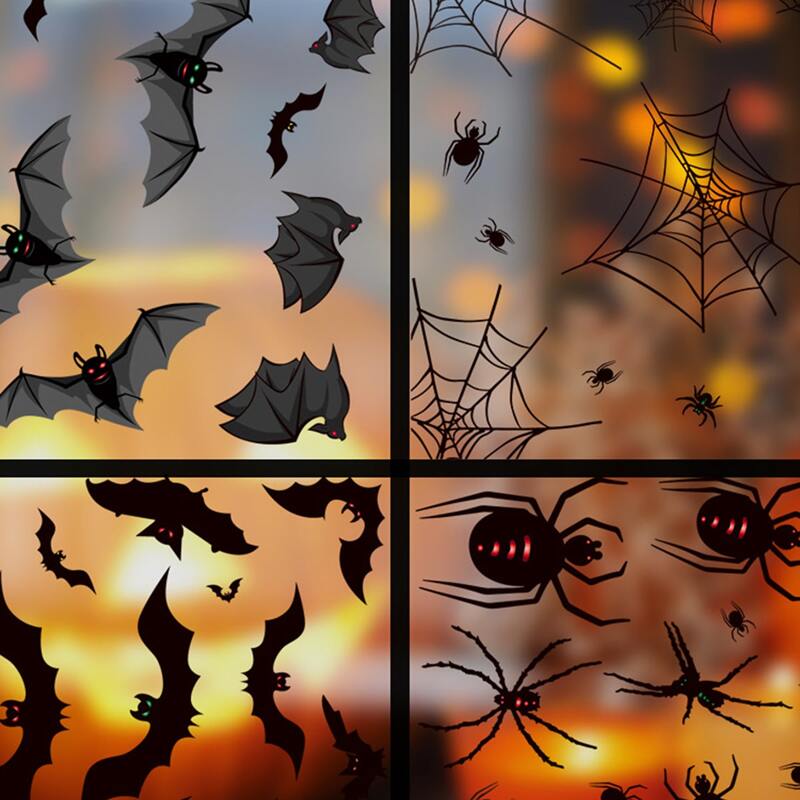 

4pcs Halloween Bat Print Window Sticker, Multicolor
