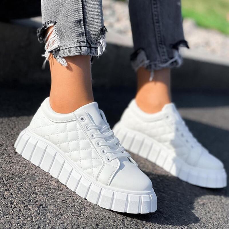 

Lace Up Front Casual Shoes, White