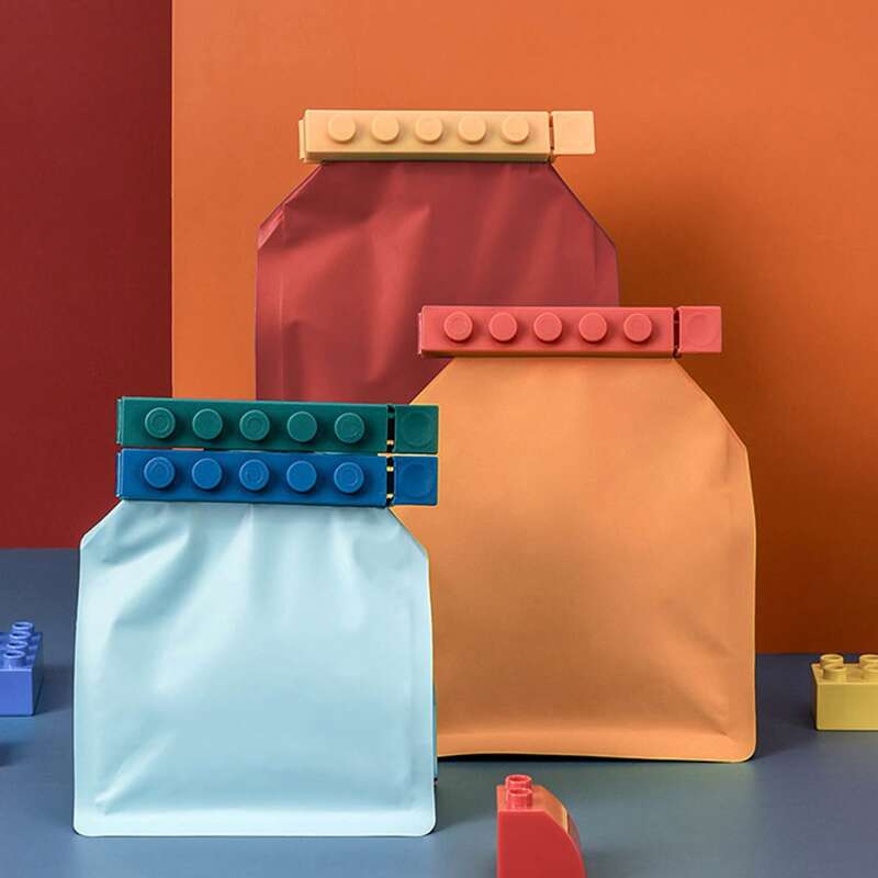 

4pcs Building Blocks Design Random Color Sealing Clip, Multicolor