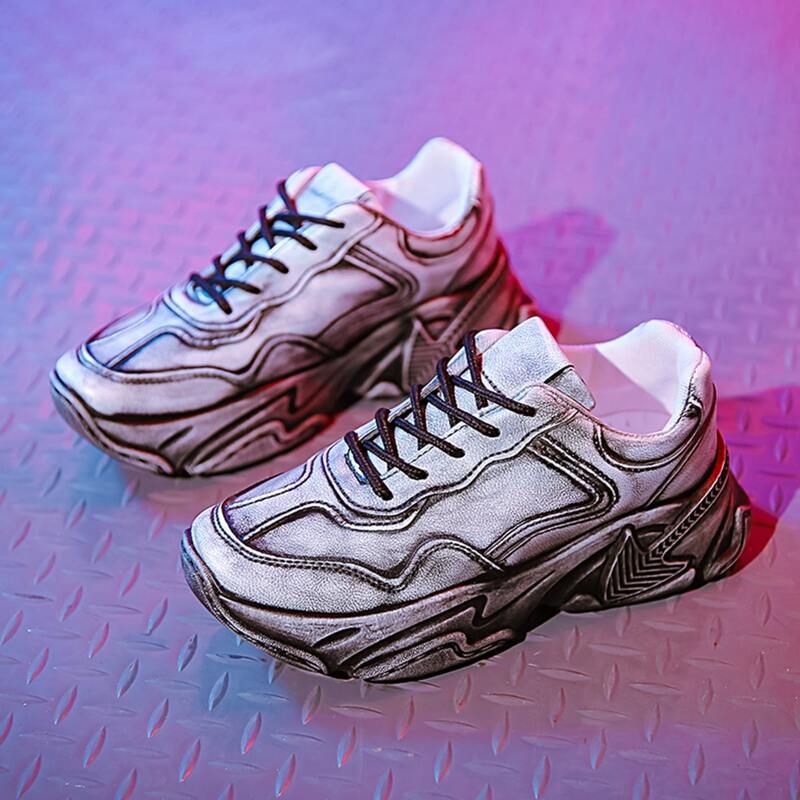 

Lace Up Front Chunky Sneakers, Black