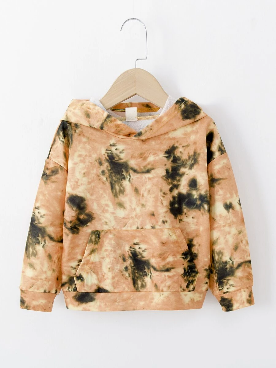 Áo nỉ tay trễ vai có túi kangaroo, nhuộm tie-dye dành cho bé trai - Nhiều màu - Xem 1