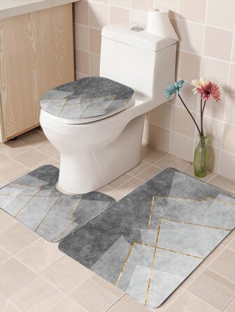 1pc Geometric Pattern Bath Rug Home Bathroom Decor Floor Carpet Outdoor Rug Door Mat Fall Decor Bathroom Accessories Back To School Entryway Decor