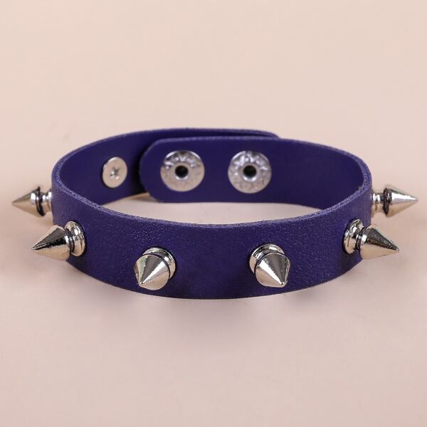

Men Spike Decor Bracelet, Royal blue