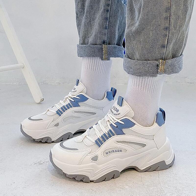 

Lace Up Front Mesh Panel Sneakers, White