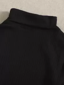 SHEIN EZwear 大碼2入組高領條紋針織連身背心