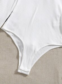 SHEIN EZwear 大碼2入組高領條紋針織連身背心