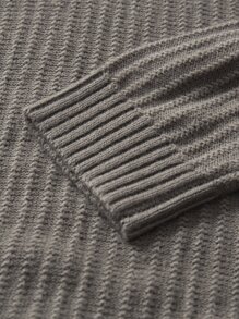 Manfinity Rib-Knit Slätt Enkel Herr Stickat - Mockabrun - Visa 6