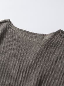 Manfinity Rib-Knit Slätt Enkel Herr Stickat - Mockabrun - Visa 7